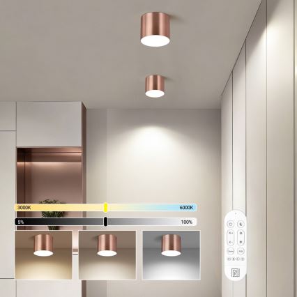 Immax NEO 07319L - RONDATE dimmbare LED-Deckenleuchte LED/18W/230V Ø 11,5 cm, Wi‑Fi (Tuya), Roségold