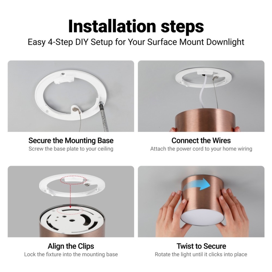 Immax NEO 07319L - RONDATE dimmbare LED-Deckenleuchte LED/18W/230V Ø 11,5 cm, Wi‑Fi (Tuya), Roségold