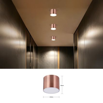 Immax NEO 07319L - RONDATE dimmbare LED-Deckenleuchte LED/18W/230V Ø 11,5 cm, Wi‑Fi (Tuya), Roségold