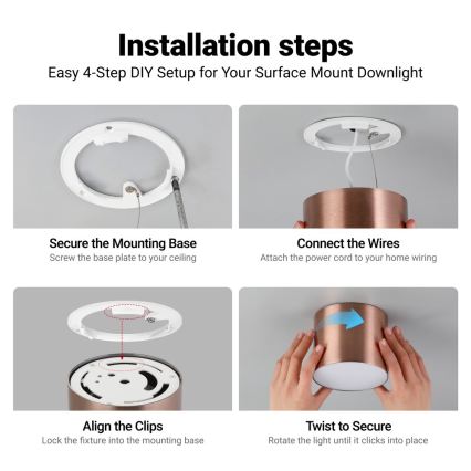 Immax NEO 07319L - dimmbare LED-Deckenleuchte RONDATE LED/18W/230V Ø 11,5 cm Wi-Fi Tuya Roségold