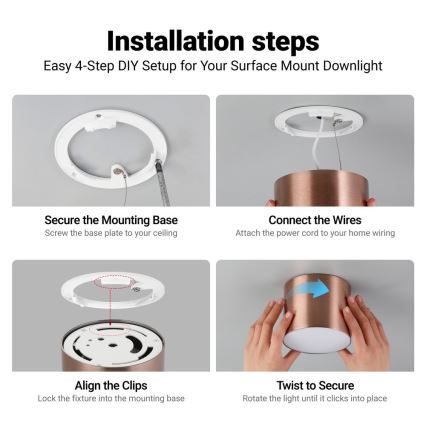 Immax NEO 07320L - dimmbare LED-Deckenleuchte RONDATE LED/32W/230V Ø 16,5 cm Wi-Fi Tuya Roségold