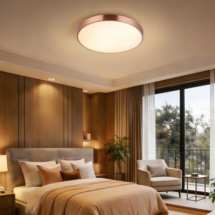 Immax NEO 07321L - LED-dimmbare Deckenleuchte NEO LITE SEMPLICI LED/36W/230V Ø 40 cm Tuya Roségold + Fernbedienung