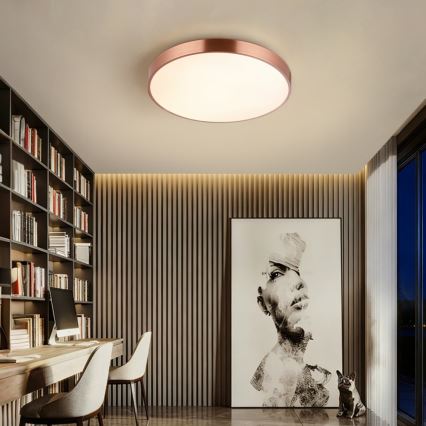 Immax NEO 07321L - LED-dimmbare Deckenleuchte NEO LITE SEMPLICI LED/36W/230V Ø 40 cm Tuya Roségold + Fernbedienung