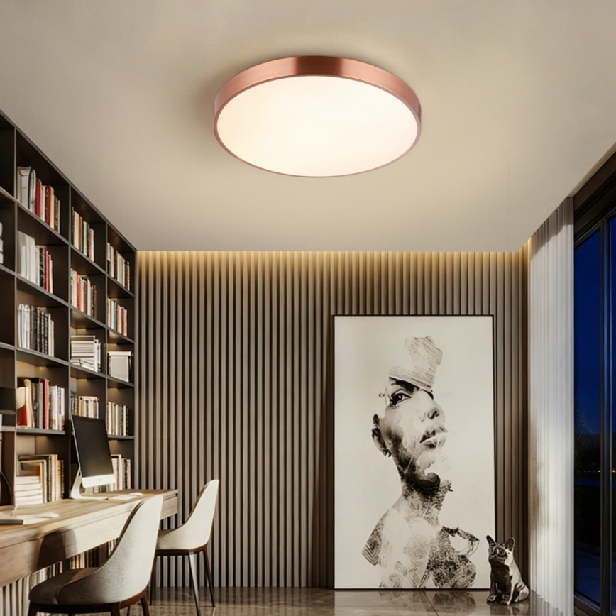 Immax NEO 07321L - LED-dimmbare Deckenleuchte NEO LITE SEMPLICI LED/36W/230V Ø 40 cm Tuya Roségold + Fernbedienung