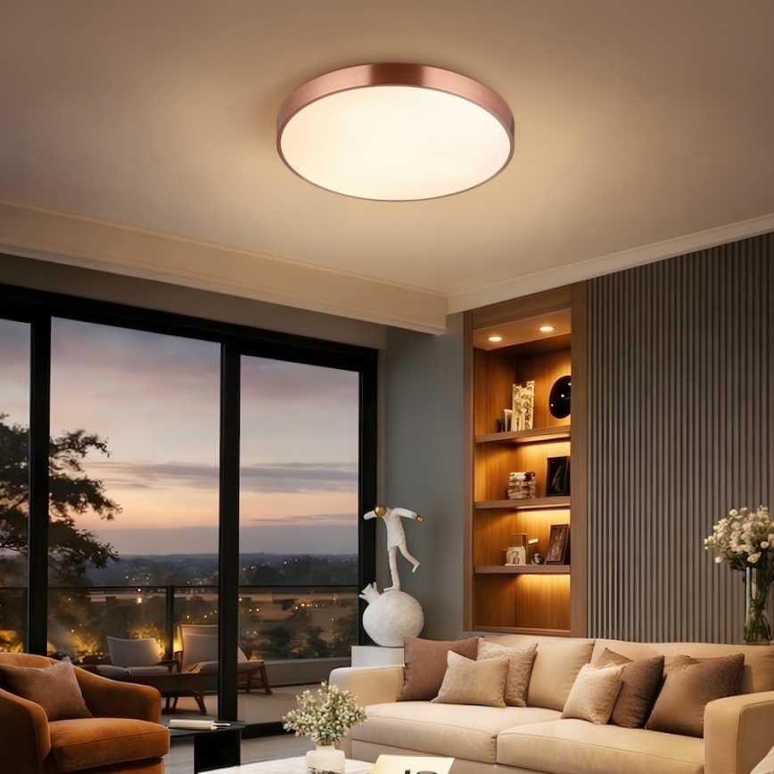 Immax NEO 07321L - LED-dimmbare Deckenleuchte NEO LITE SEMPLICI LED/36W/230V Ø 40 cm Tuya Roségold + Fernbedienung