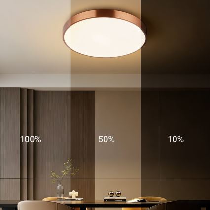 Immax NEO 07321L - LED-dimmbare Deckenleuchte NEO LITE SEMPLICI LED/36W/230V Ø 40 cm Tuya Roségold + Fernbedienung
