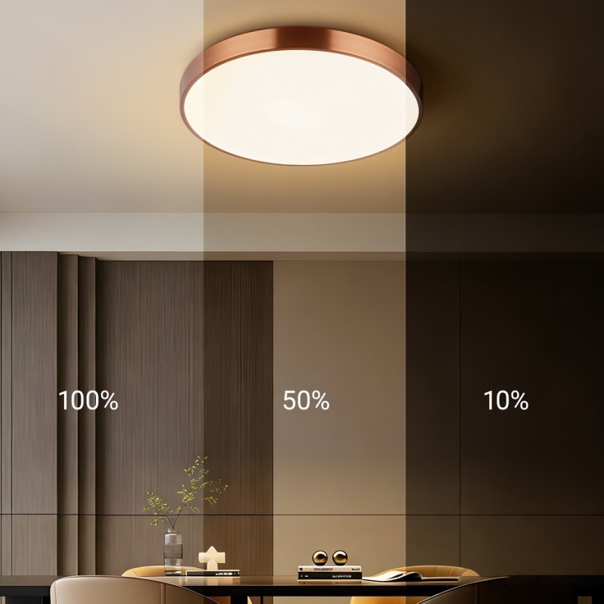Immax NEO 07321L - LED-dimmbare Deckenleuchte NEO LITE SEMPLICI LED/36W/230V Ø 40 cm Tuya Roségold + Fernbedienung