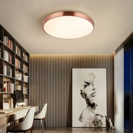 Immax NEO 07322L - dimmbare LED-Deckenleuchte NEO LITE SEMPLICI LED/60W/230V Ø 60 cm Tuya Roségold + Fernbedienung