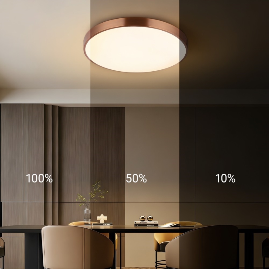 Immax NEO 07322L - dimmbare LED-Deckenleuchte NEO LITE SEMPLICI LED/60W/230V Ø 60 cm Tuya Roségold + Fernbedienung