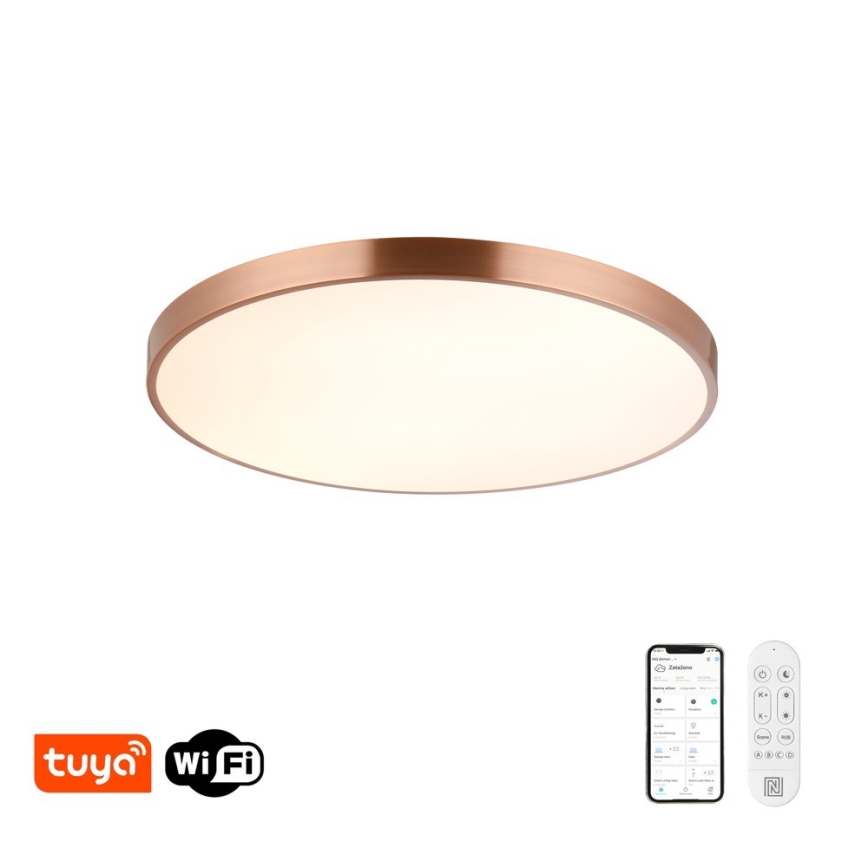 Immax NEO 07323L - dimmbare LED-Deckenleuchte SEMPLICI LED/96W/230V Ø 80 cm Wi-Fi Tuya Roségold + Fernbedienung