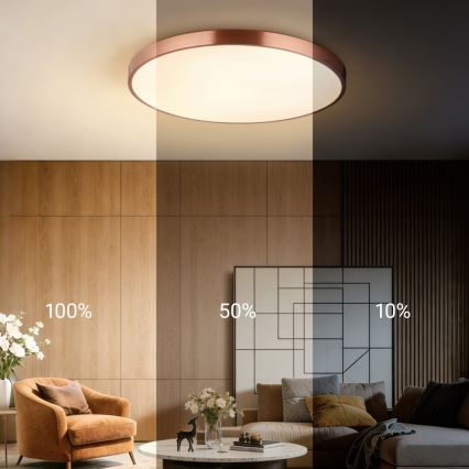 Immax NEO 07323L - dimmbare LED-Deckenleuchte SEMPLICI LED/96W/230V Ø 80 cm Wi-Fi Tuya Roségold + Fernbedienung