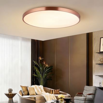 Immax NEO 07324L - dimmbare LED-Deckenleuchte SEMPLICI LED/128W/230V Ø 100 cm, Wi‑Fi (Tuya), Gold, inkl. Fernbedienung