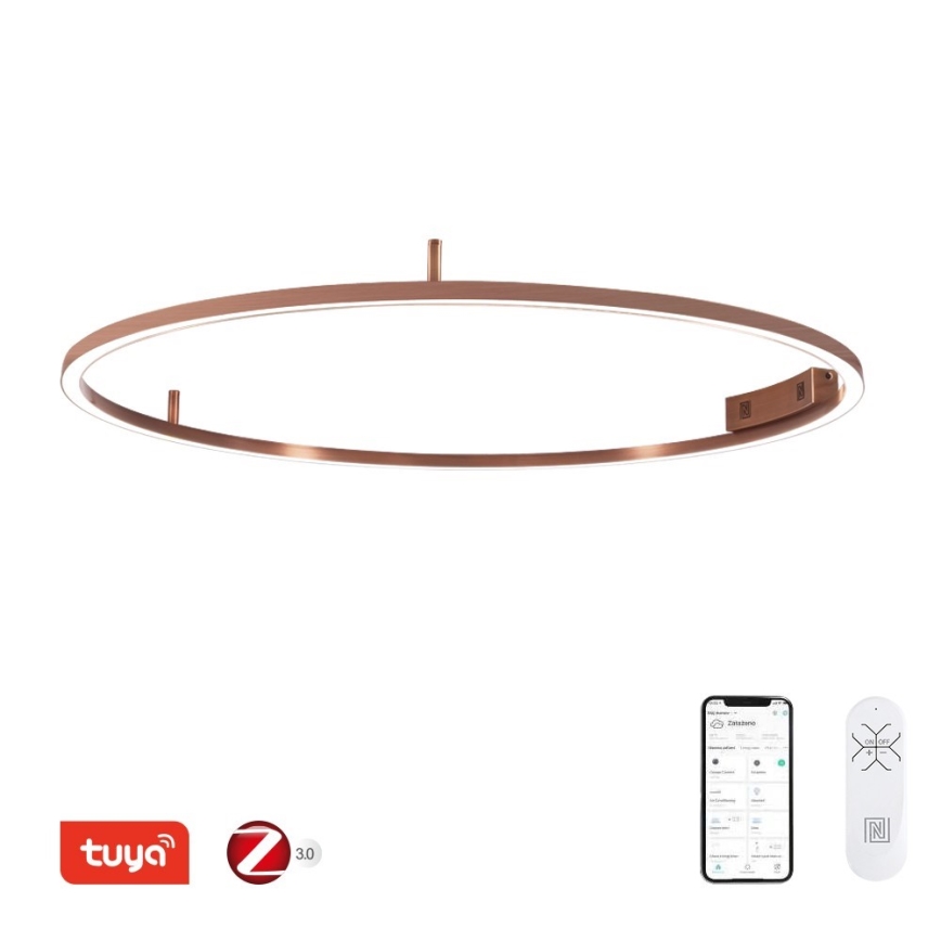 Immax NEO 07325-120C - dimmbar LED-Deckenleuchte FINO LED/72W/230V 120 cm Tuya Roségold + Fernbedienung