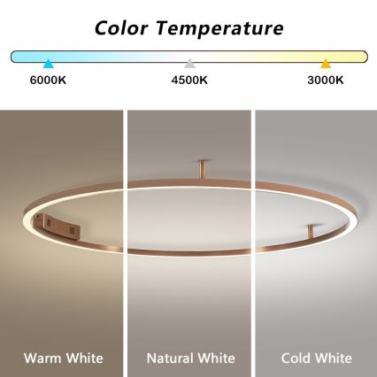 Immax NEO 07325-120C - dimmbar LED-Deckenleuchte FINO LED/72W/230V 120 cm Tuya Roségold + Fernbedienung