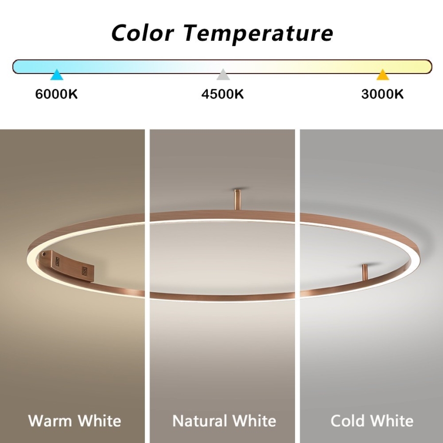 Immax NEO 07325-120C - dimmbar LED-Deckenleuchte FINO LED/72W/230V 120 cm Tuya Roségold + Fernbedienung