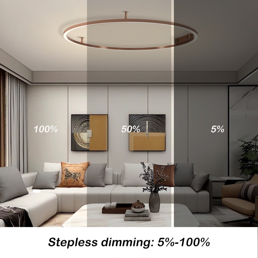 Immax NEO 07325-120C - dimmbar LED-Deckenleuchte FINO LED/72W/230V 120 cm Tuya Roségold + Fernbedienung