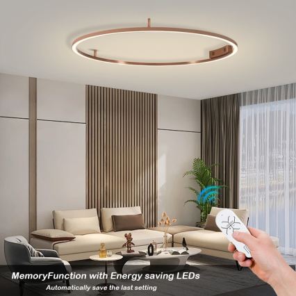 Immax NEO 07325-120C - dimmbar LED-Deckenleuchte FINO LED/72W/230V 120 cm Tuya Roségold + Fernbedienung