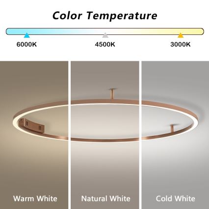 Immax NEO 07325-120C - Dimmbare LED-Deckenleuchte FINO LED/72W/230V 120 cm Tuya Roségold + Fernbedienung