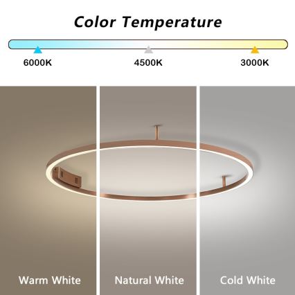 Immax NEO 07326-80C - dimmbare LED-Deckenleuchte FINO LED/55W/230V 80 cm Tuya Roségold + Fernbedienung