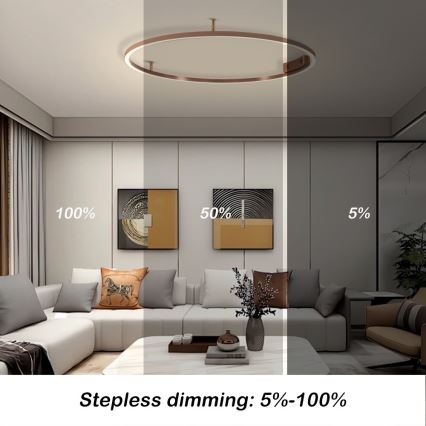Immax NEO 07326-80C - dimmbare LED-Deckenleuchte FINO LED/55W/230V 80 cm Tuya Roségold + Fernbedienung