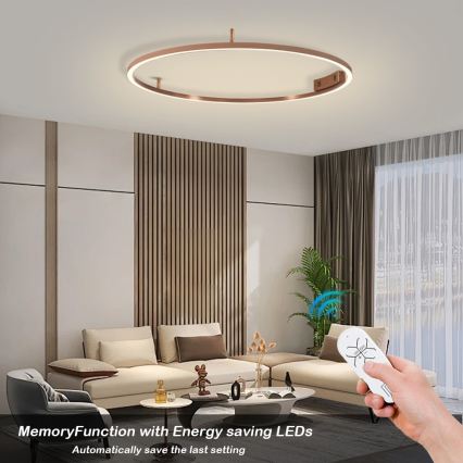 Immax NEO 07326-80C - dimmbare LED-Deckenleuchte FINO LED/55W/230V 80 cm Tuya Roségold + Fernbedienung
