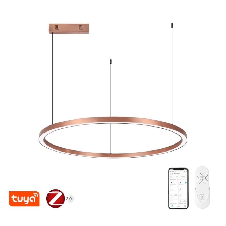 Immax NEO 07327L - LED dimmbare Hängeleuchte FINO an Seil LED/55W/230V 80 cm Tuya Roségold + Fernbedienung