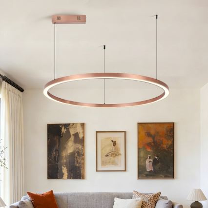 Immax NEO 07327L - LED dimmbare Hängeleuchte FINO an Seil LED/55W/230V 80 cm Tuya Roségold + Fernbedienung
