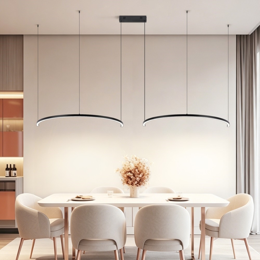 Immax NEO 07329L - LED-dimmbare Hängeleuchte an Stahlseil FINO LED/72W/230V 120 cm schwarz Tuya + Fernbedienung