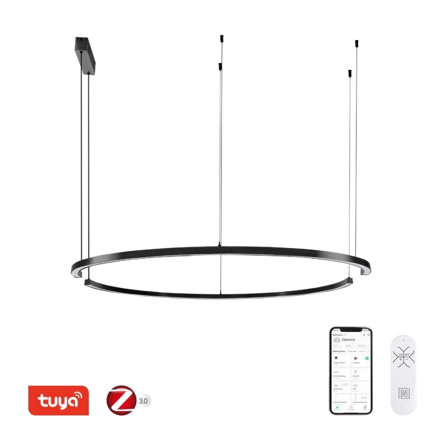 Immax NEO 07329L - LED-dimmbare Pendelleuchte an Kabel FINO LED/72W/230V 120 cm Tuya schwarz + Fernbedienung