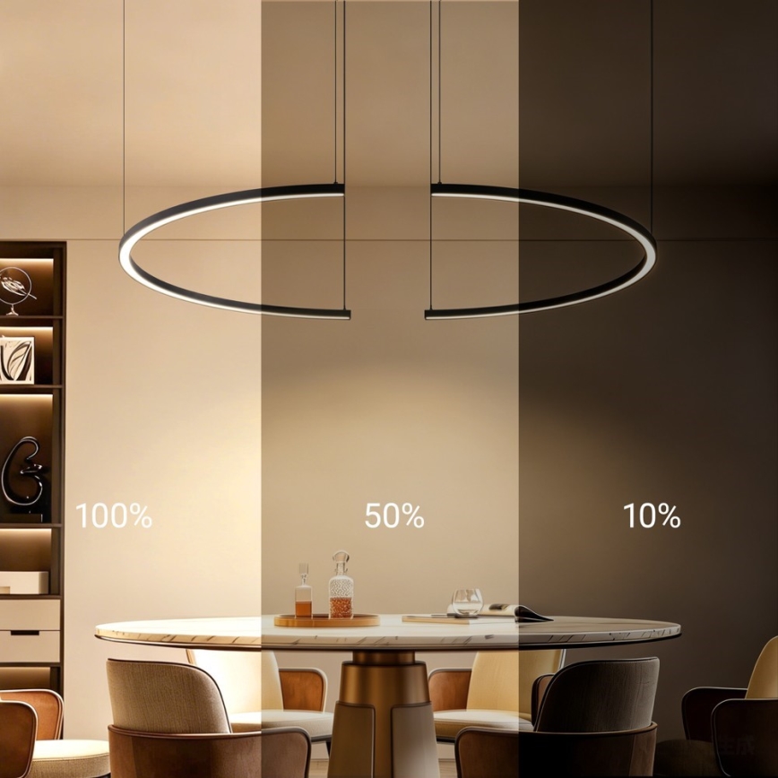 Immax NEO 07329L - LED-dimmbare Pendelleuchte an Kabel FINO LED/72W/230V 120 cm Tuya schwarz + Fernbedienung