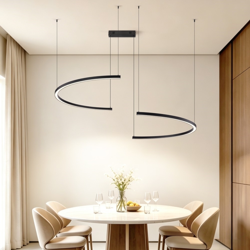 Immax NEO 07329L - LED-dimmbare Pendelleuchte an Kabel FINO LED/72W/230V 120 cm Tuya schwarz + Fernbedienung