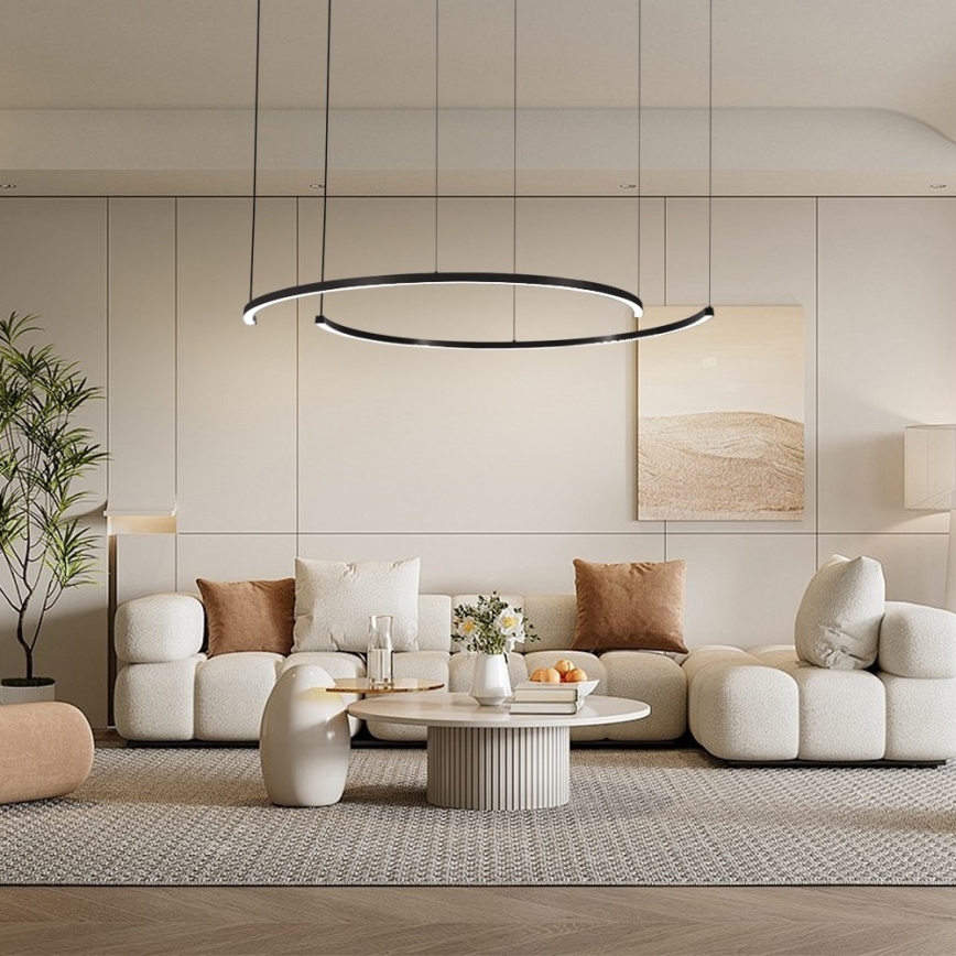 Immax NEO 07329L - LED-dimmbare Pendelleuchte an Kabel FINO LED/72W/230V 120 cm Tuya schwarz + Fernbedienung
