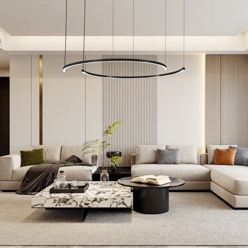 Immax NEO 07329L - LED-dimmbare Pendelleuchte an Kabel FINO LED/72W/230V 120 cm Tuya schwarz + Fernbedienung