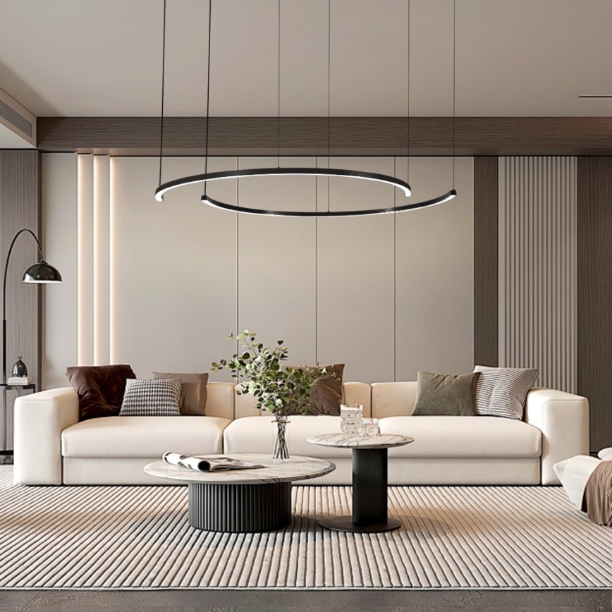 Immax NEO 07329L - LED-dimmbare Pendelleuchte an Kabel FINO LED/72W/230V 120 cm Tuya schwarz + Fernbedienung