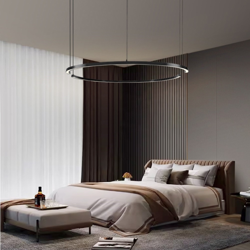 Immax NEO 07329L - LED-dimmbare Pendelleuchte an Kabel FINO LED/72W/230V 120 cm Tuya schwarz + Fernbedienung