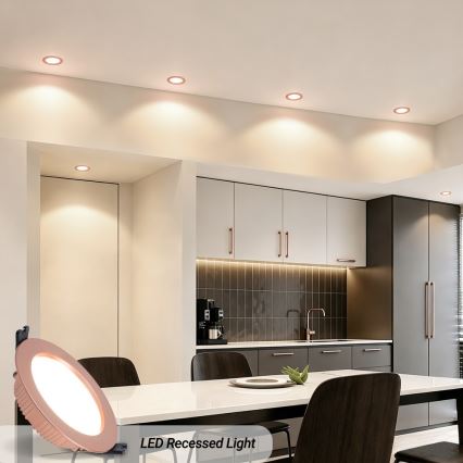 Immax NEO 07330L - dimmbares LED-Einbau-Downlight LED/12W/230V Wi-Fi Tuya Ø 12 cm Roségold