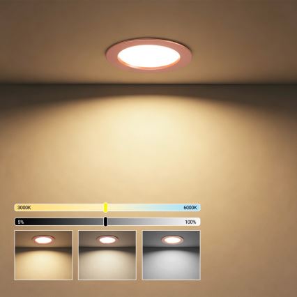 Immax NEO 07330L - dimmbares LED-Einbau-Downlight LED/12W/230V Wi-Fi Tuya Ø 12 cm Roségold