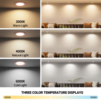 Immax NEO 07330L - dimmbares LED-Einbau-Downlight LED/12W/230V Wi-Fi Tuya Ø 12 cm Roségold