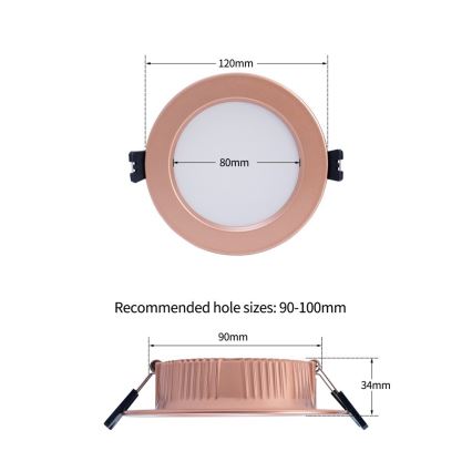 Immax NEO 07330L - dimmbares LED-Einbau-Downlight LED/12W/230V Wi-Fi Tuya Ø 12 cm Roségold