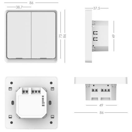 Immax NEO 07513L - 2-Tasten-Schalter SMART 230V Wi-Fi Tuya