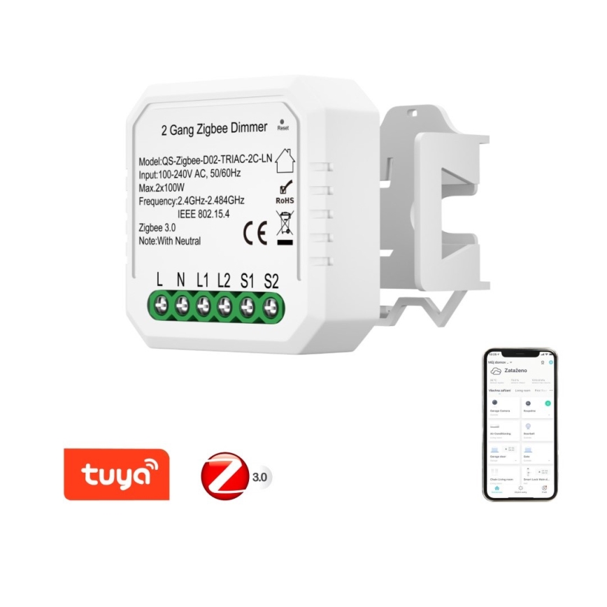 Immax NEO 07520L - Dimmbares Smart-Steuergerät V5 2-Tasten Tuya