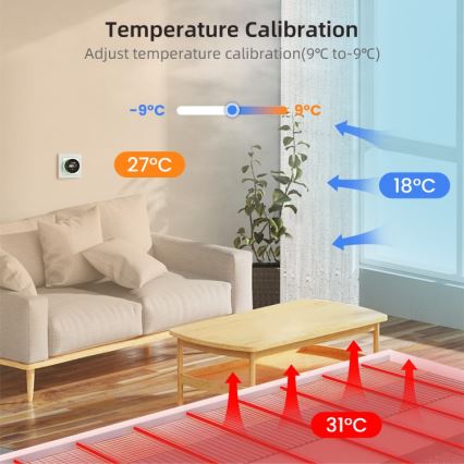 Immax NEO 07535L - Thermostat für elektrische Fußbodenheizung SMART 230V/16A Wi-Fi Tuya