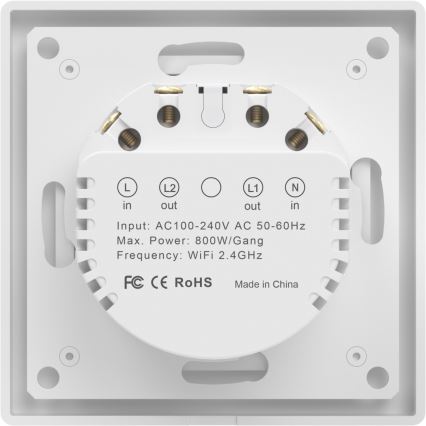Immax NEO 07539L - 2-Tasten-Smart-Schalter 230 V Wi‑Fi (Tuya)