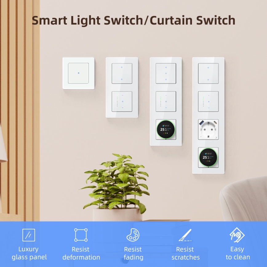 Immax NEO 07540L - Intelligenter Schalter zur Steuerung von Jalousien und Rollläden, 230 V, Wi‑Fi (Tuya)