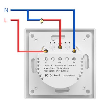 Immax NEO 07549L - Intelligenter 1-Tasten-Schalter 230 V Tuya