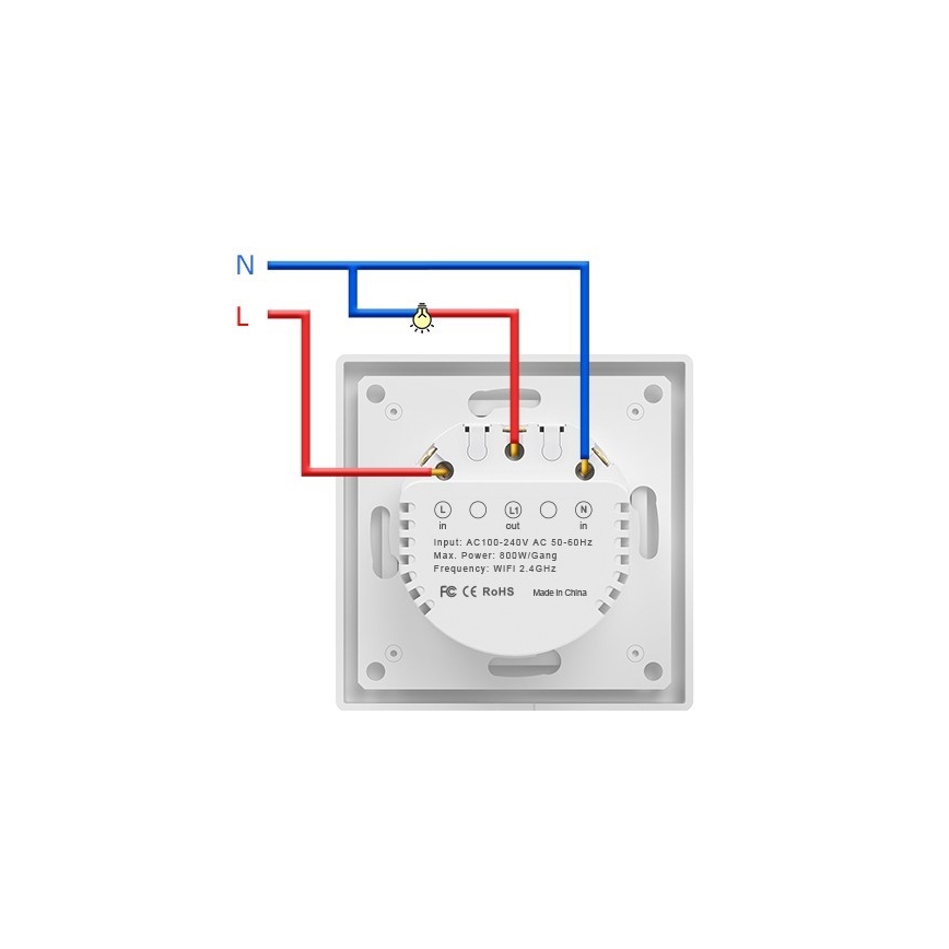 Immax NEO 07549L - Intelligenter 1-Tasten-Schalter 230 V Tuya