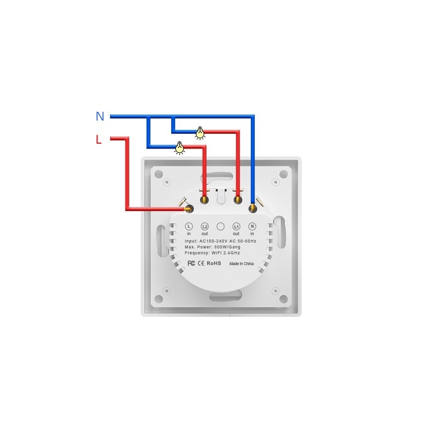 Immax NEO 07550L - Intelligenter 2-Tasten-Schalter 230V Tuya