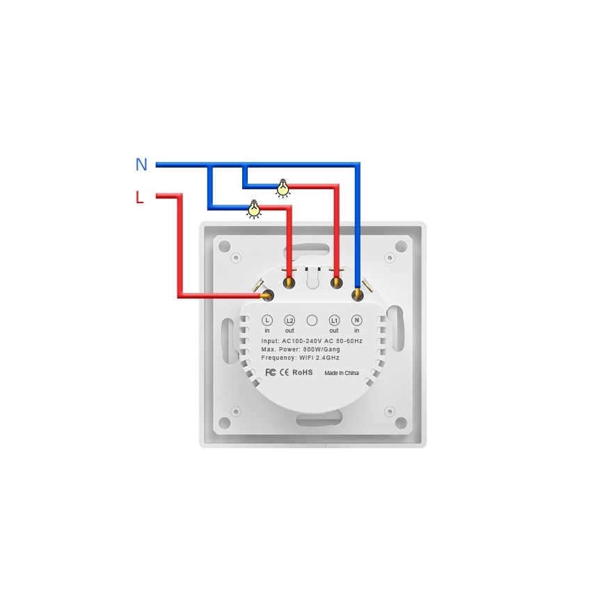Immax NEO 07550L - SMART 2-Tasten-Schalter 230V