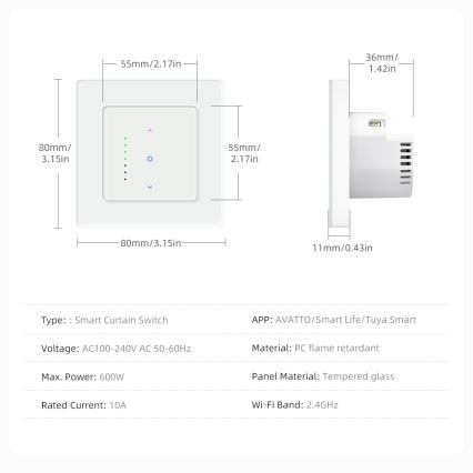 Immax NEO 07551L - Intelligenter Schalter zur Steuerung von Jalousien und Rollläden, 230V, Tuya