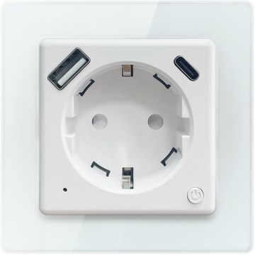 Immax NEO 07552L - Intelligente Steckdose Typ F 16A/230V mit 1x USB-A und 1x USB-C (PD 20W) Tuya